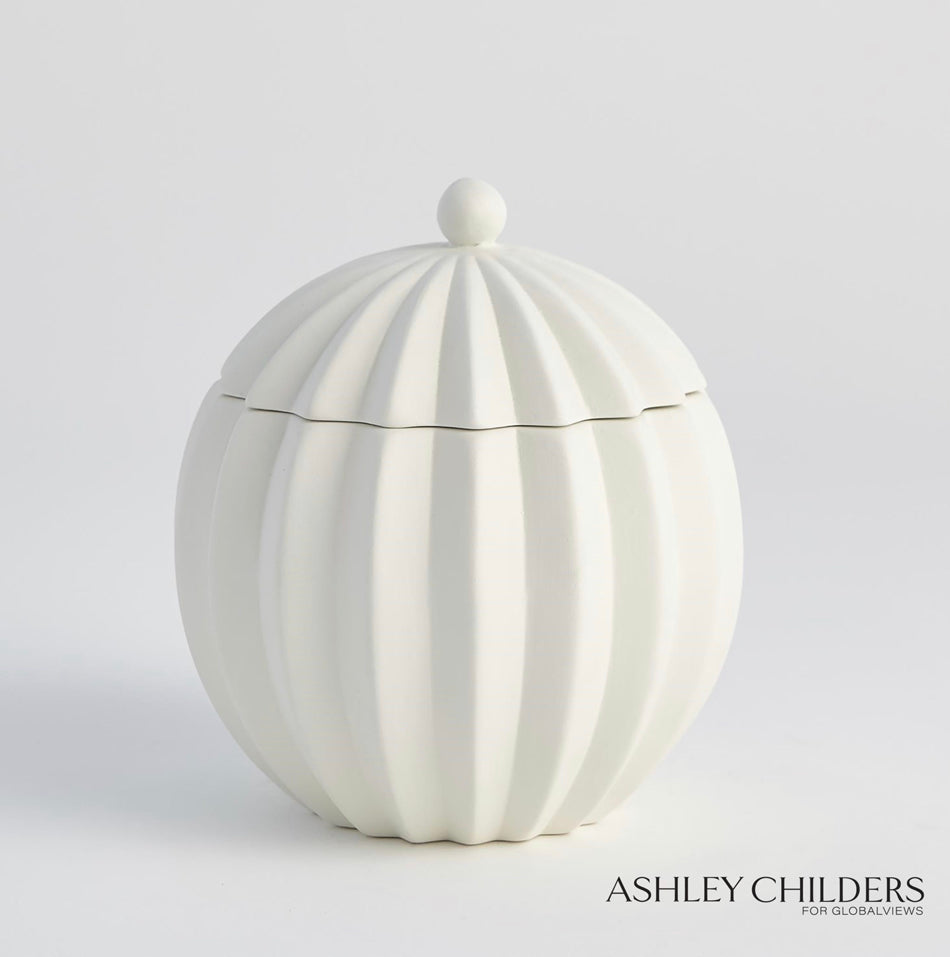 Spicchi Line Bowl w Lid Matte White