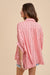 Oversized Striped Blouse Coral Pink