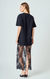 Mix Media Tshirt Lace Dress Black
