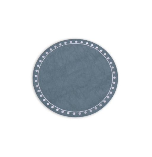 Round Embroidered Dots Round Placemats Set of 4 Blue and White