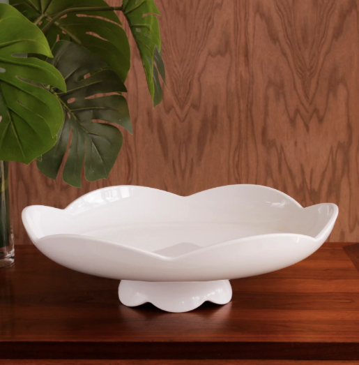Amelia Pedestal Cake Plate White