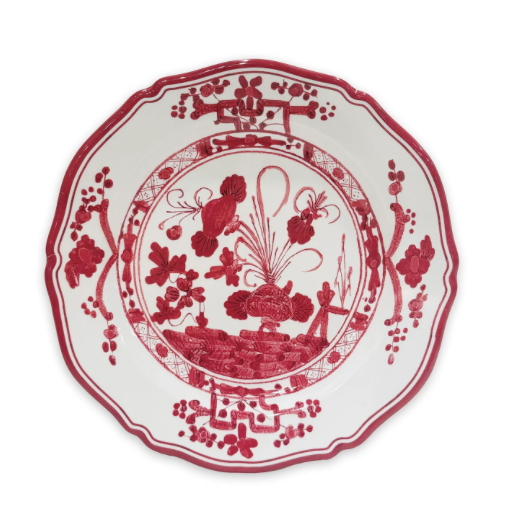Faenza Dinner Plate White and Red