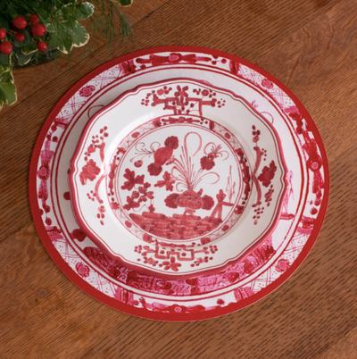Faenza Dinner Plate White and Red