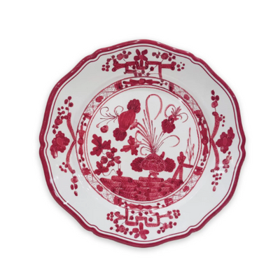 Faenza Salad Plate White and Red