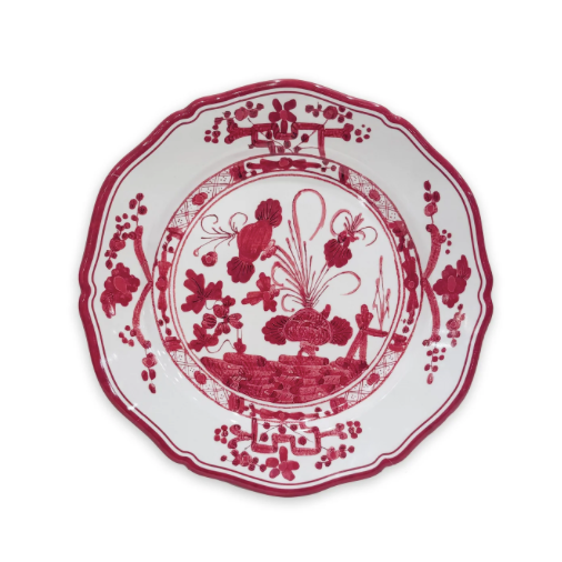 Faenza Salad Plate White and Red