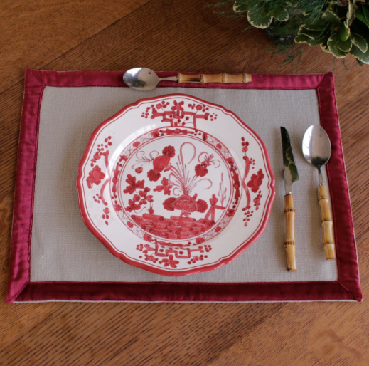 Faenza Salad Plate White and Red
