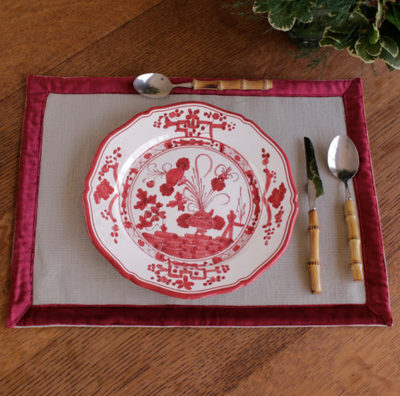 Faenza Salad Plate White and Red