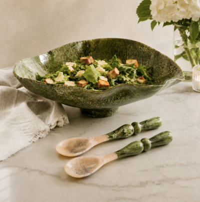 Malachite Salad Servers Green
