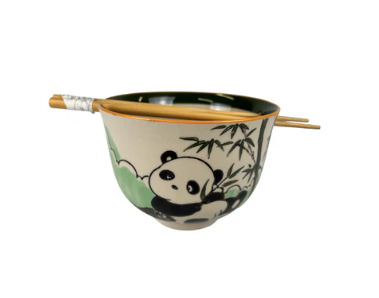 Donburi Bowl With Chopsticks Set Playful Panda Design