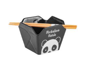 Takeout Box Serving Bowl With Chopsticks Panda