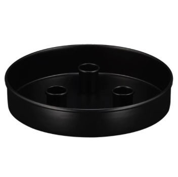 Candle Platter Small Round Jet Black