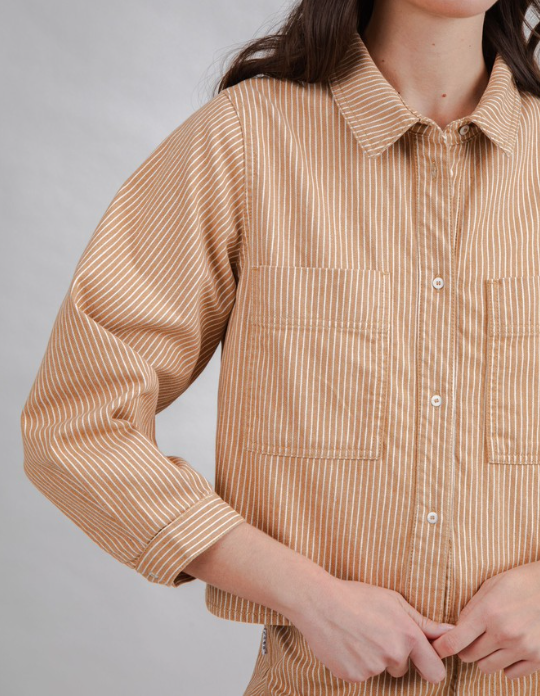 Yina Shirt Stripe Camel