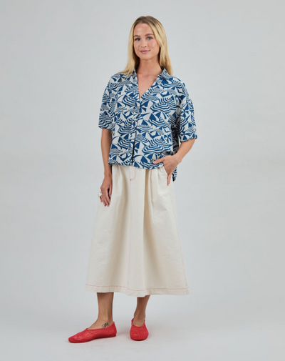 Lauri Shirt Cropped Blue