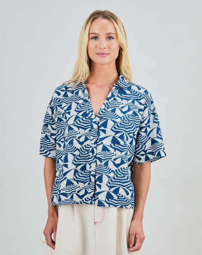 Lauri Shirt Cropped Blue