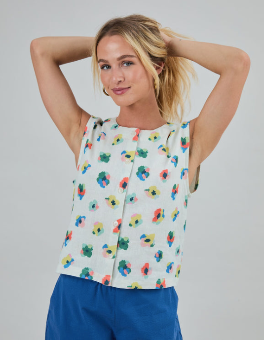 Margara Top Flower Ecru