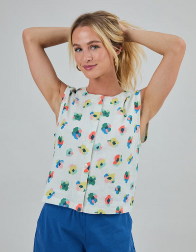 Margara Top Flower Ecru