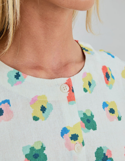 Margara Top Flower Ecru