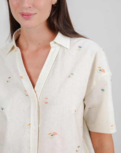 Yasmari Cropped Shirt Ecru