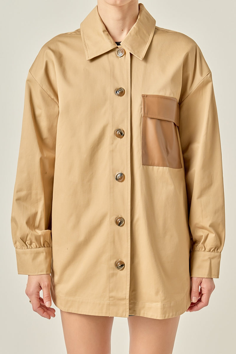 Cotton Twill Shirt Jacket
