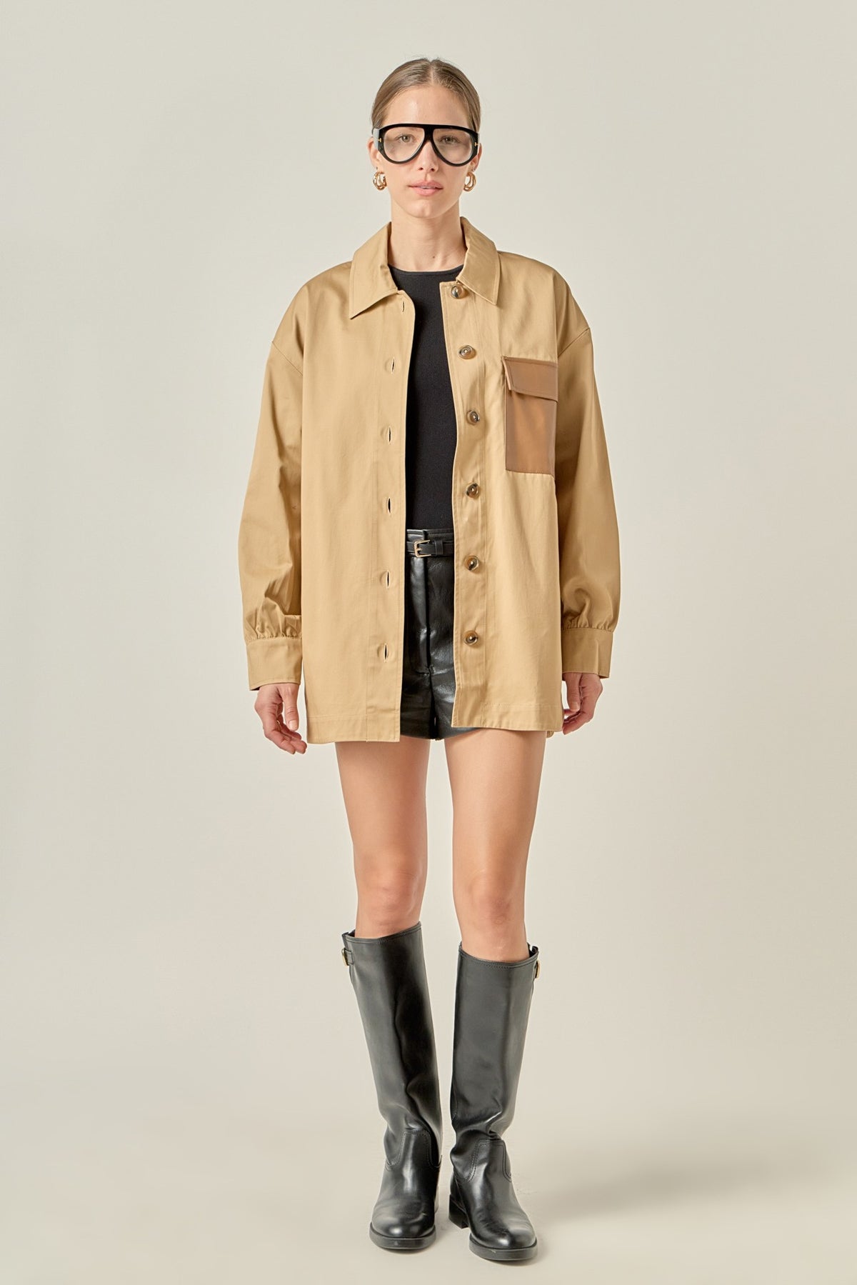 Cotton Twill Shirt Jacket