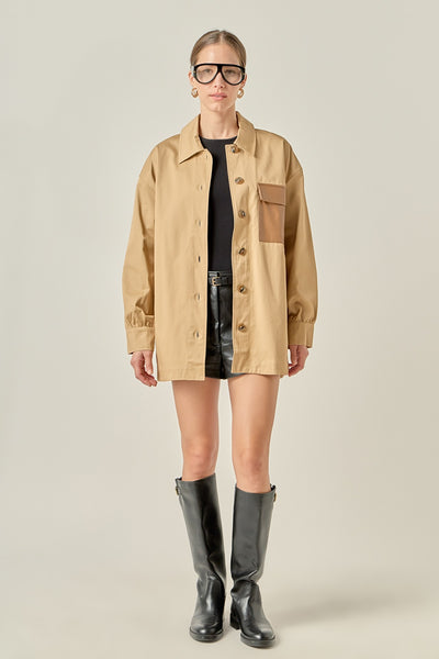 Cotton Twill Shirt Jacket