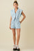 Blazer Style 2fer Denim Romper Blue