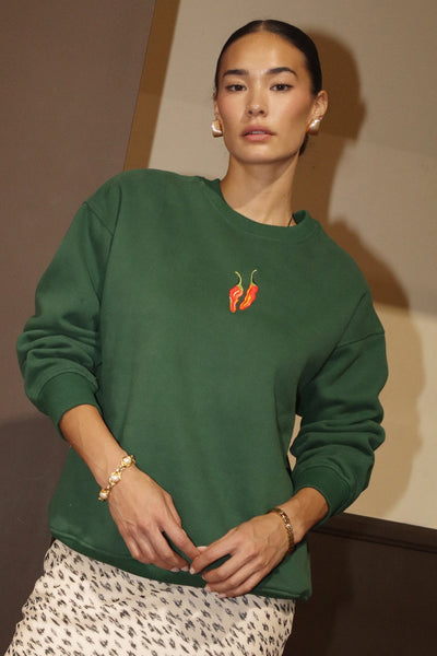 Chili Pepper Sweater Pine Green