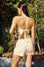 Whimsicle Ice Print Satin Tube Top Cream