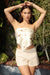 Whimsicle Ice Print Satin Tube Top Cream