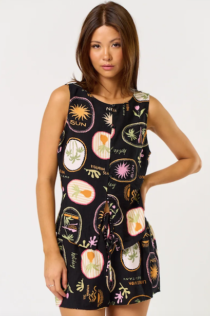 Sun Vest Black Multi