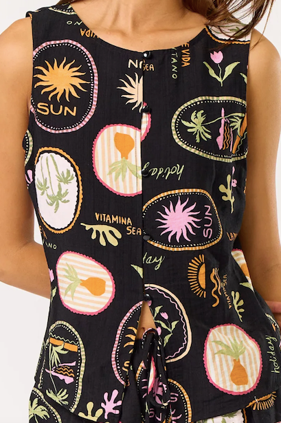 Sun Vest Black Multi