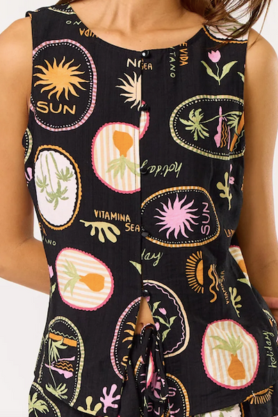 Sun Vest Black Multi