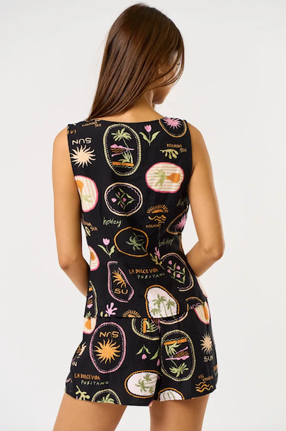 Sun Vest Black Multi