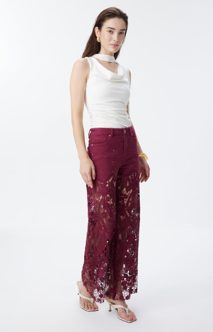 Frica Wide Leg Jean Wine