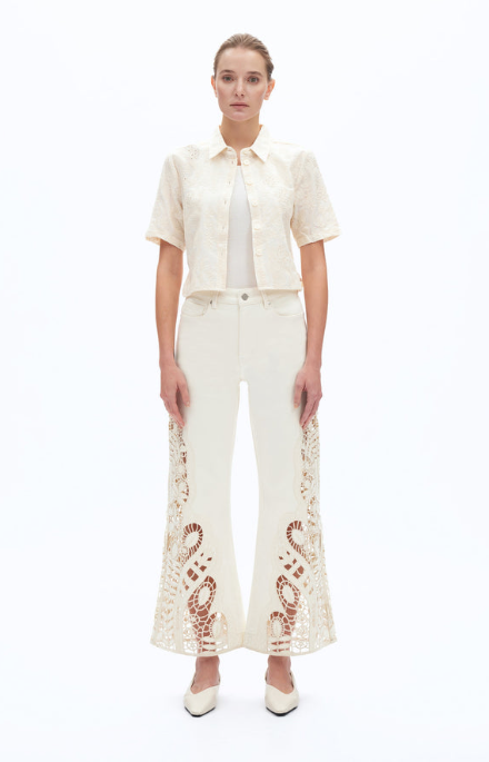 Angola Wide Leg Pant Beige