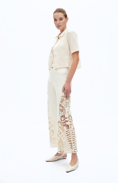Angola Wide Leg Pant Beige