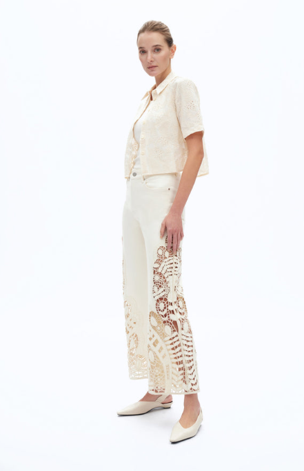 Angola Wide Leg Pant Beige
