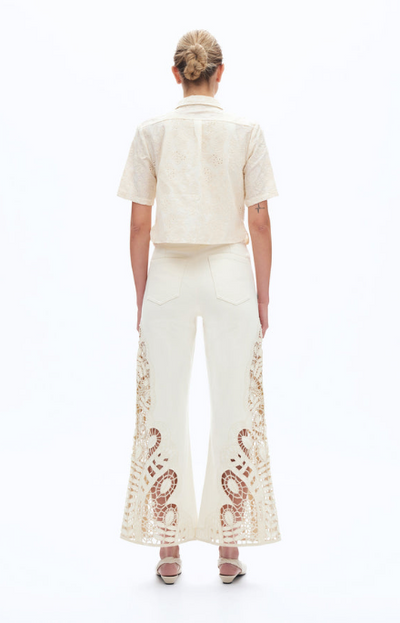 Angola Wide Leg Pant Beige