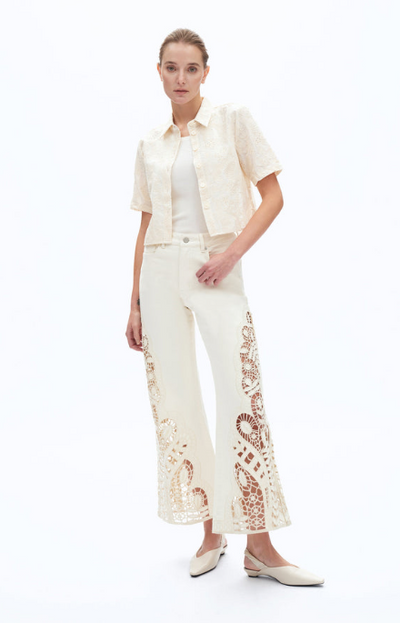 Angola Wide Leg Pant Beige