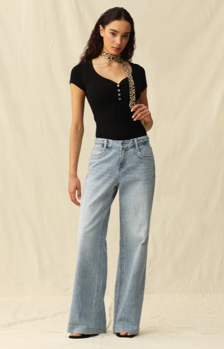 Lucia Wide Leg Jean Lt Blue
