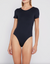 Contouring Crew Neck Bodysuit Black