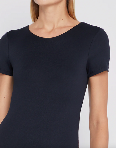Contouring Crew Neck Bodysuit Black