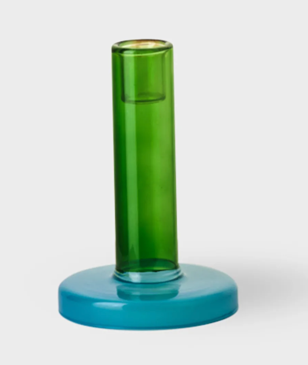 Bole candle holder S green/blue