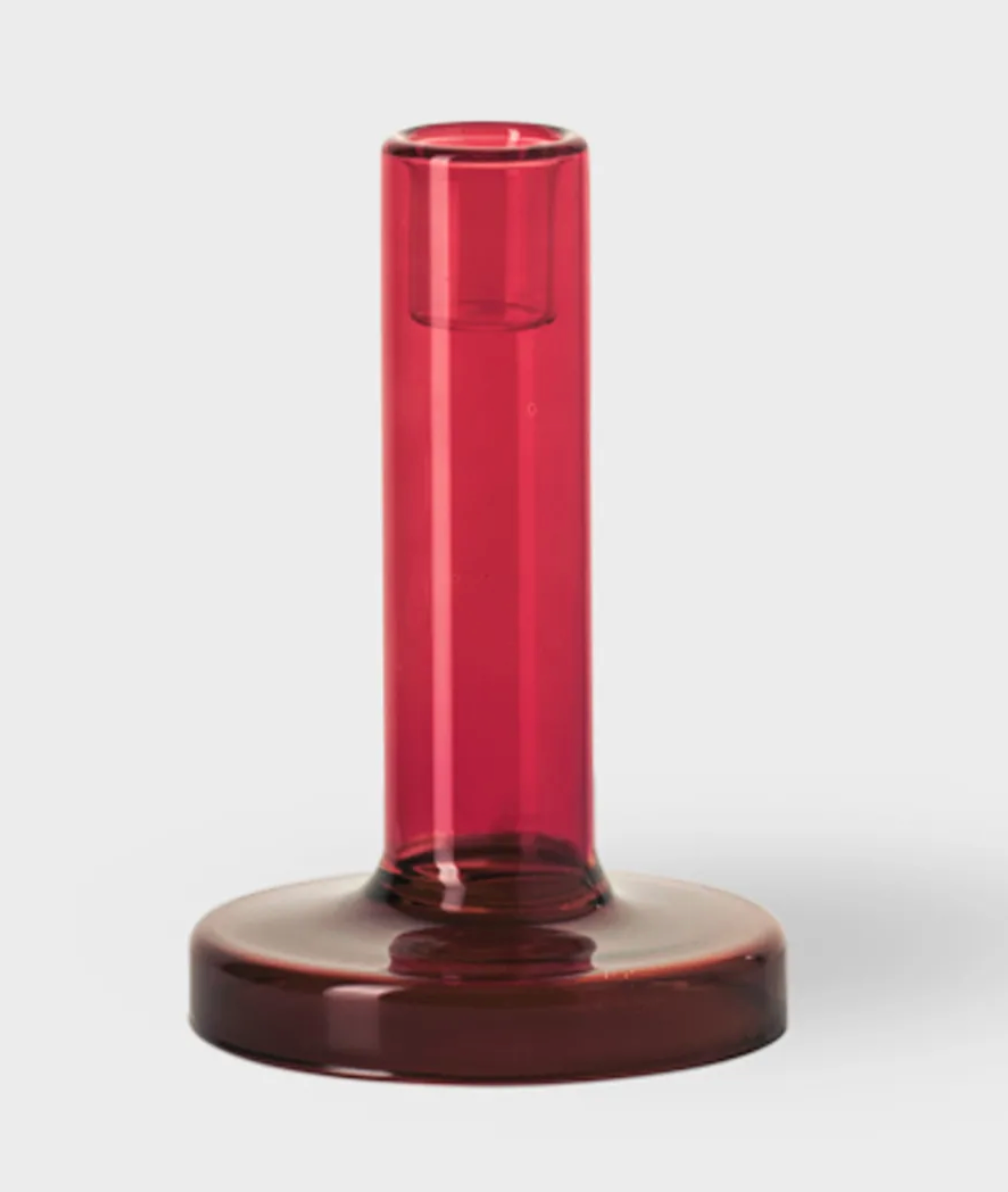 Bole candle holder S red/bordeaux