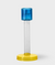 Bole candle holder L blue/yellow