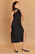 Bonnie One Shoulder Scarf Dress Black