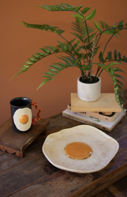 Ceramic Fried Egg Platter