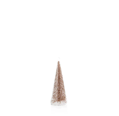 Clear Glass Decorative Tree with Glitter Champagne S