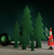 Flocked Trees Green