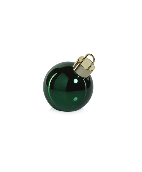 LED Metallic Glass Oversized Ornament Ball Green